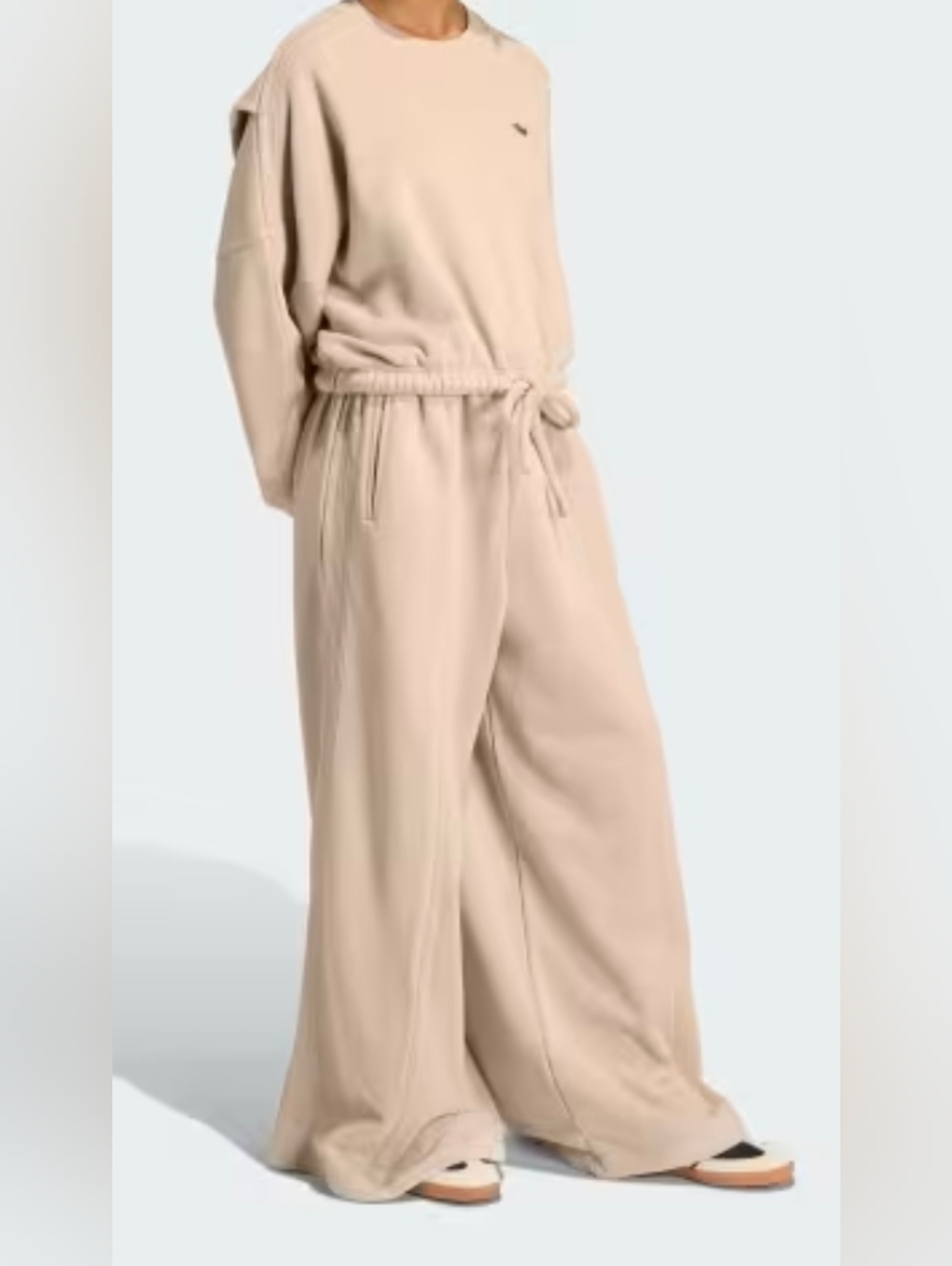 adidas Originals Beige Wide-Leg Drawstring Track Pants KC8864
